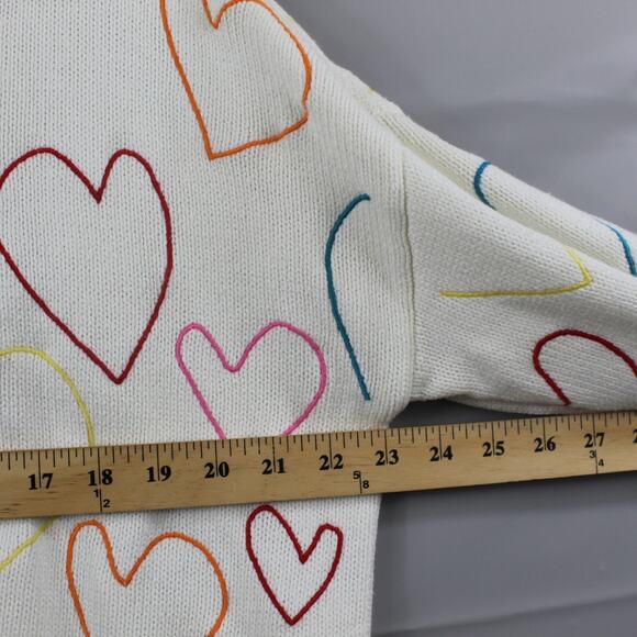 Kerri Rosenthal XOKR Sweater Women Small Rainbow Heart Artsy Whimsical Soft Girl - Picture 11 of 13